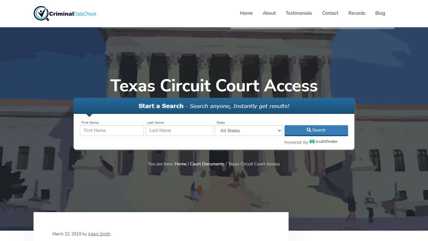 Texas Circuit Court Access - Criminal Data Check